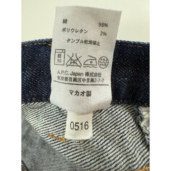 APC Petit New Standard Unisex Jeans Size 32x27 Slim Tapered Button Fly - Picture 11 of 11